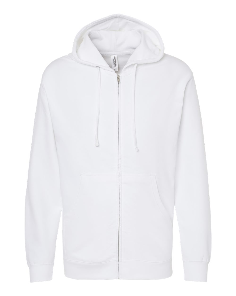 Unisex Midweight Full-Zip Hooded Sweatshirt - Front - B20176002 - White