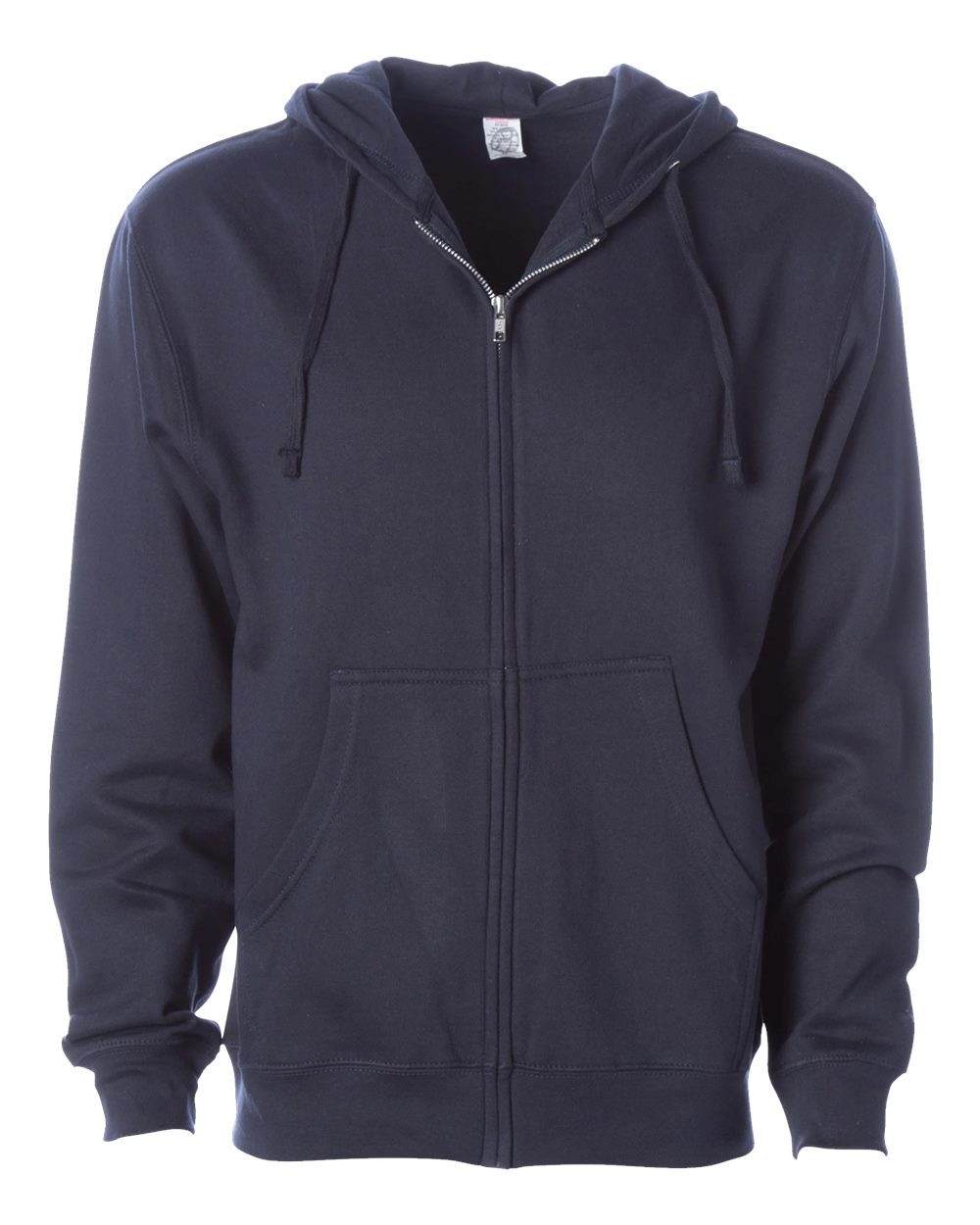 Unisex Midweight Full-Zip Hooded Sweatshirt - Front - B20176062 - Classic Navy