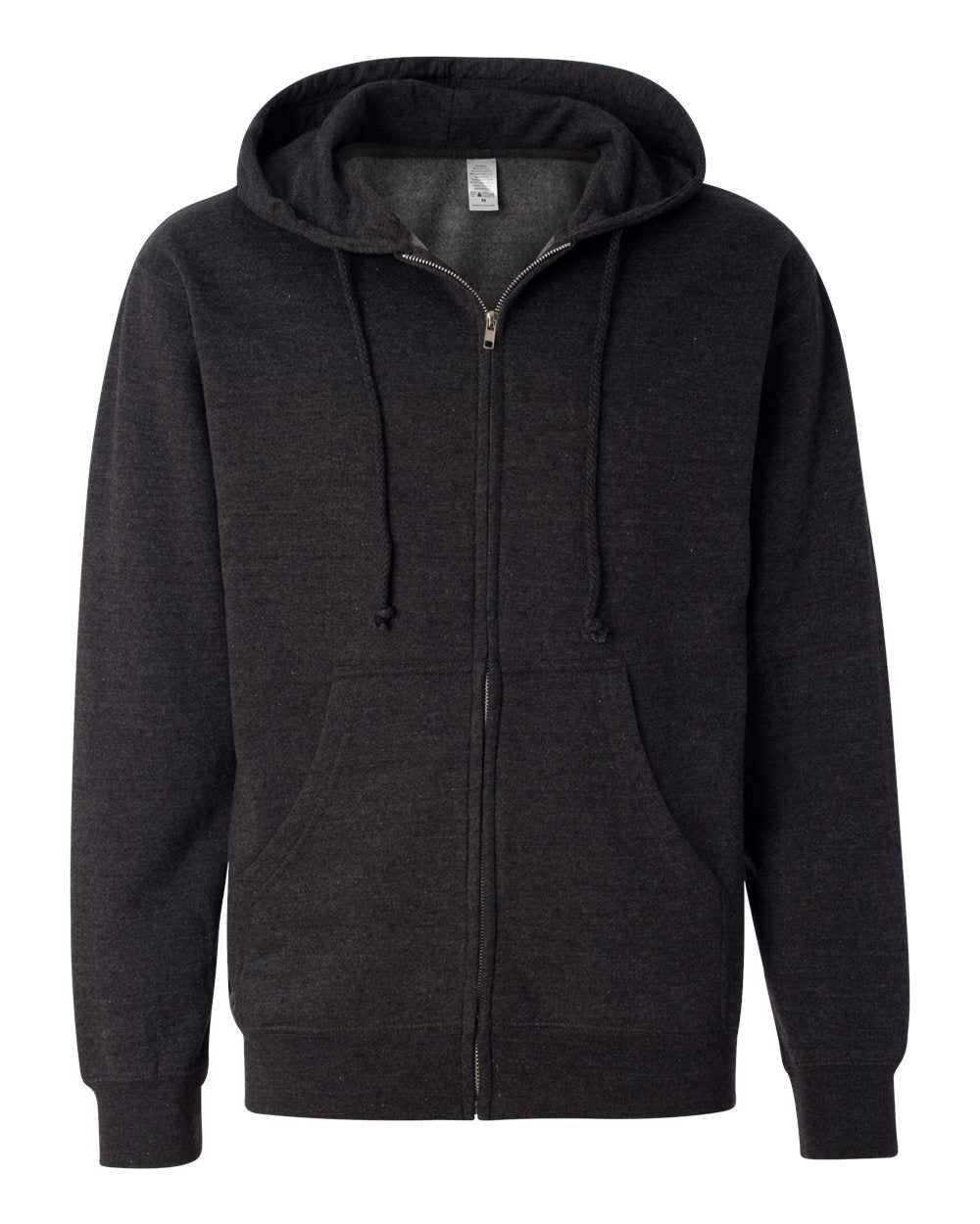 Unisex Midweight Full-Zip Hooded Sweatshirt - Front - B20176092 - Charcoal Heather