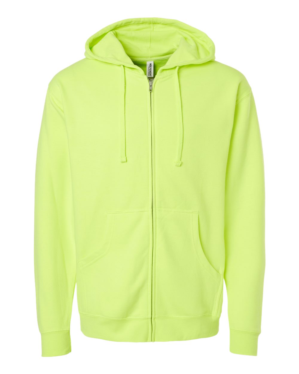 Unisex Midweight Full-Zip Hooded Sweatshirt - Front - B20176172 - Safety Yellow