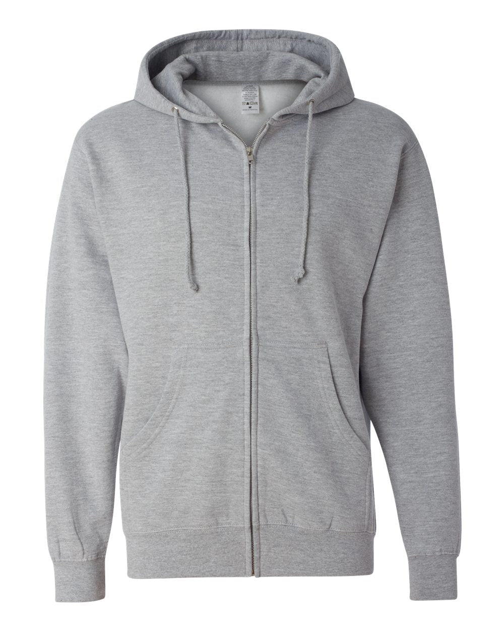 Unisex Midweight Full-Zip Hooded Sweatshirt - Front - B20176352 - Grey Heather
