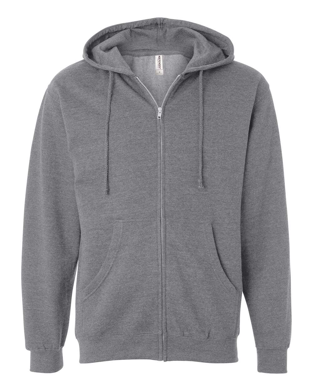 Unisex Midweight Full-Zip Hooded Sweatshirt - Front - B20176362 - Gunmetal Heather