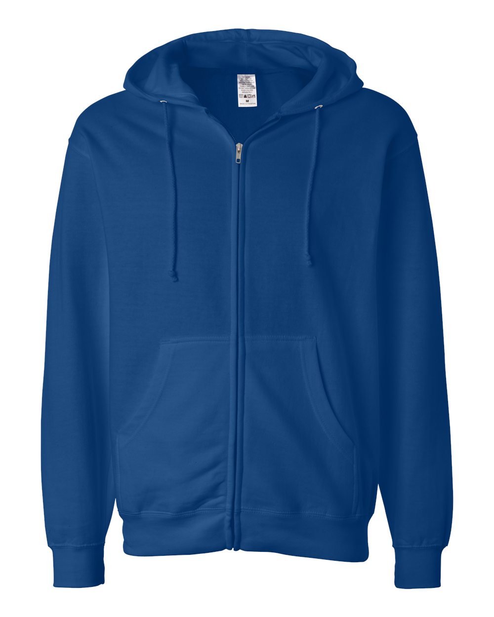 Unisex Midweight Full-Zip Hooded Sweatshirt - Front - B20176752 - Royal