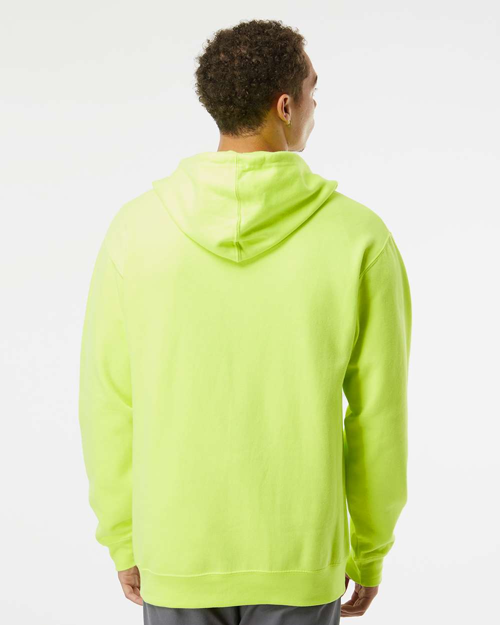 Unisex Midweight Full-Zip Hooded Sweatshirt - OnModelBack - B20176172 - Safety Yellow