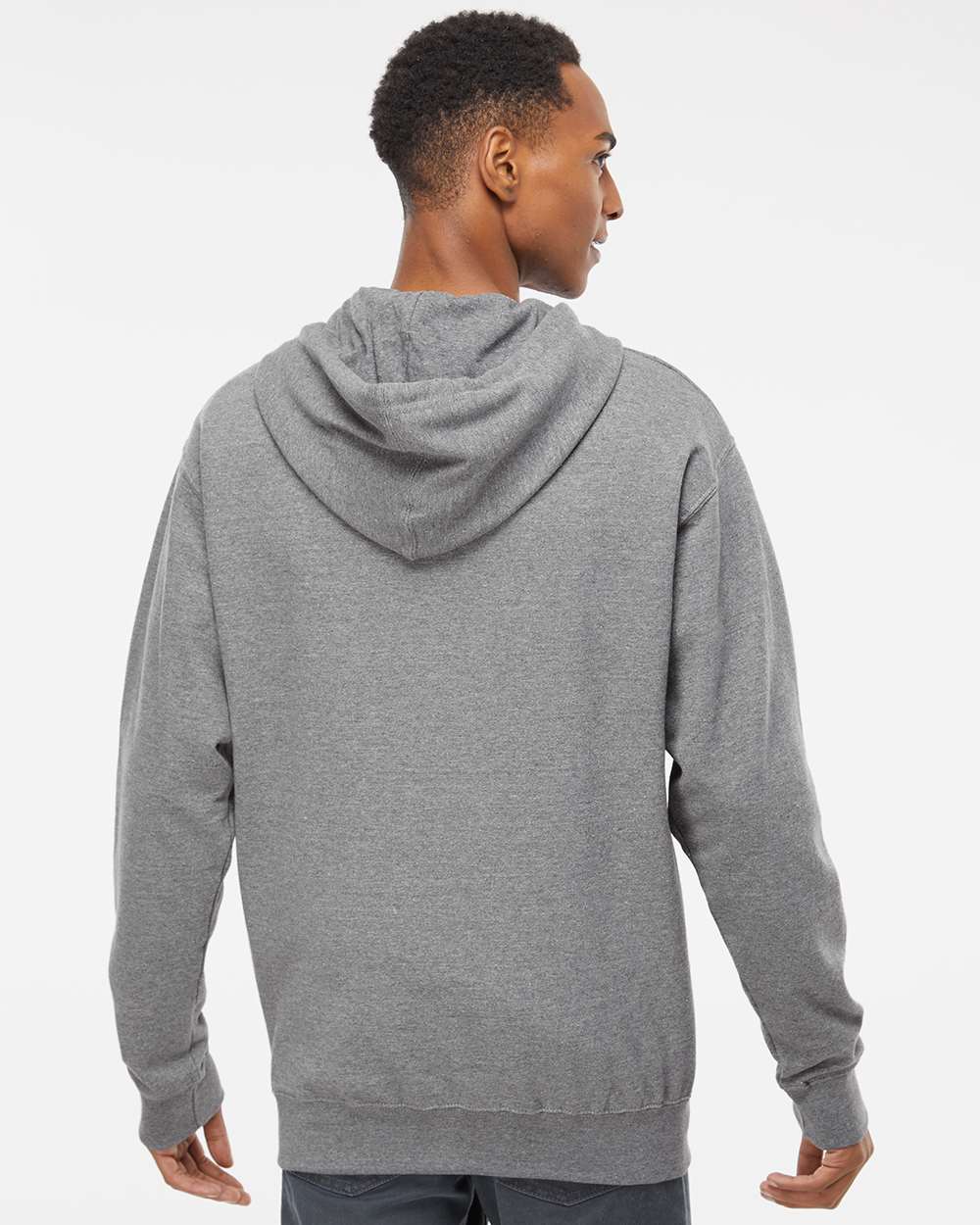 Unisex Midweight Full-Zip Hooded Sweatshirt - OnModelBack - B20176362 - Gunmetal Heather