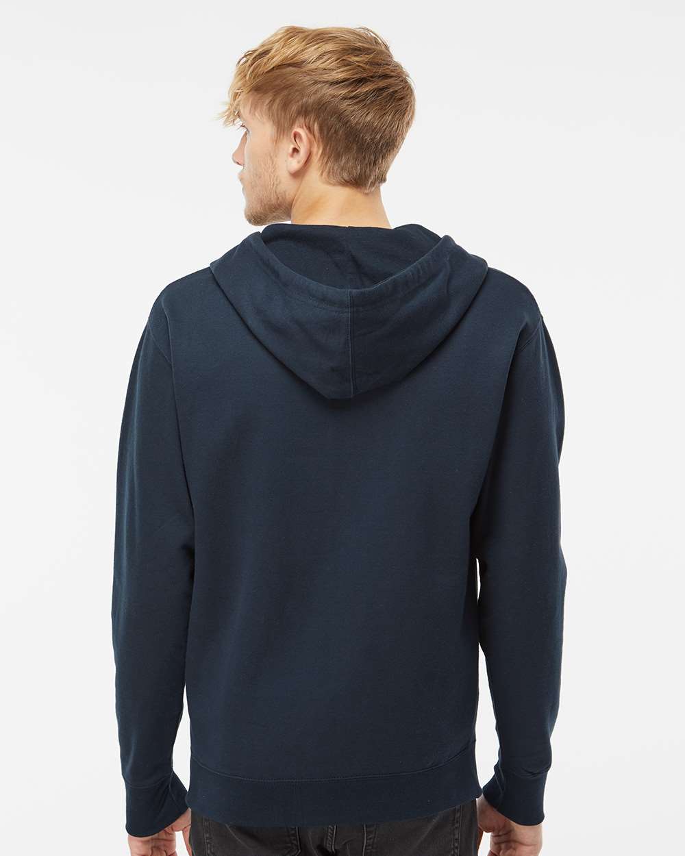Unisex Midweight Full-Zip Hooded Sweatshirt - OnModelBack - B20176652 - Navy