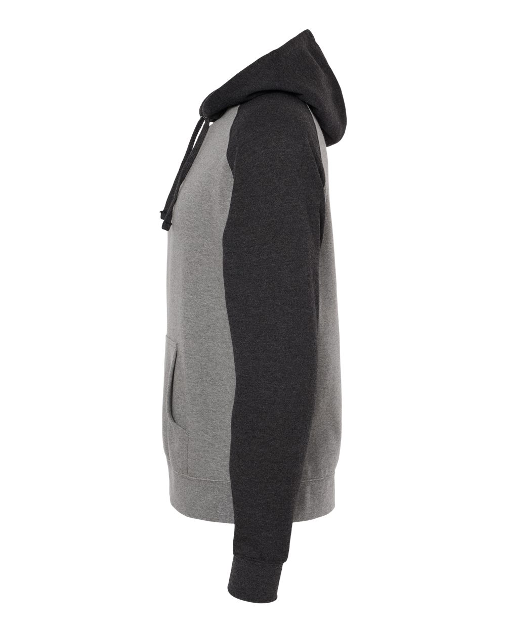 Unisex Raglan Hooded Sweatshirt - DirectSide - B82976092 - Gunmetal Heather/ Charcoal Heather