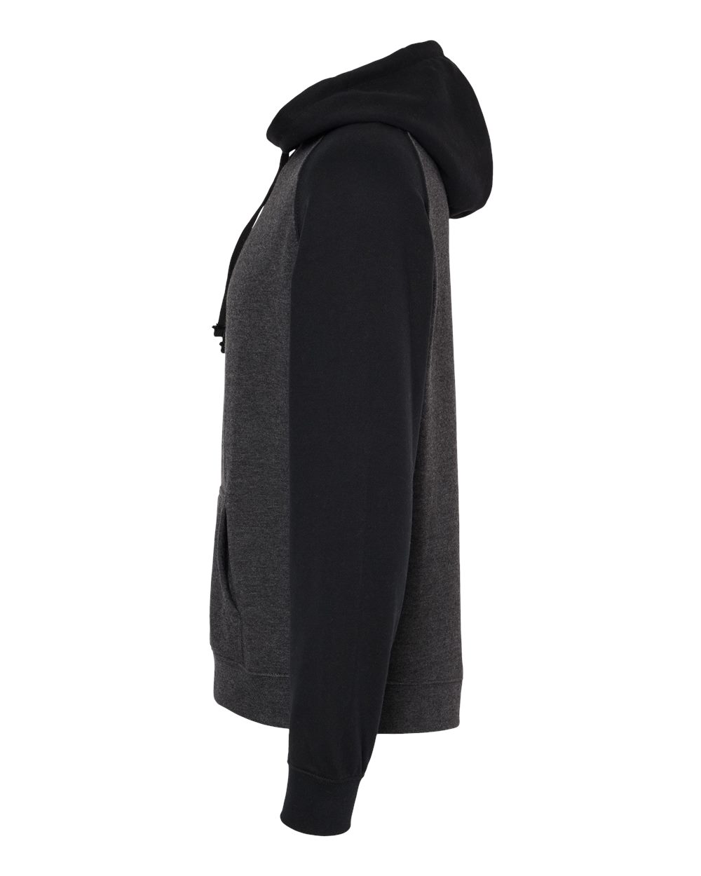 Unisex Raglan Hooded Sweatshirt - DirectSide - B82976512 - Gunmetal Heather/ Black