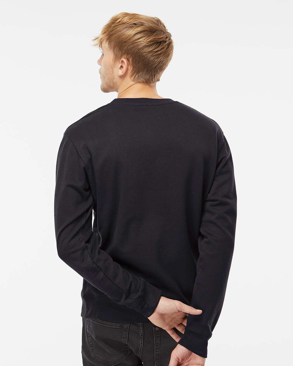 Unisex Midweight Crewneck Sweatshirt - OnModelBack - B83676502 - Black