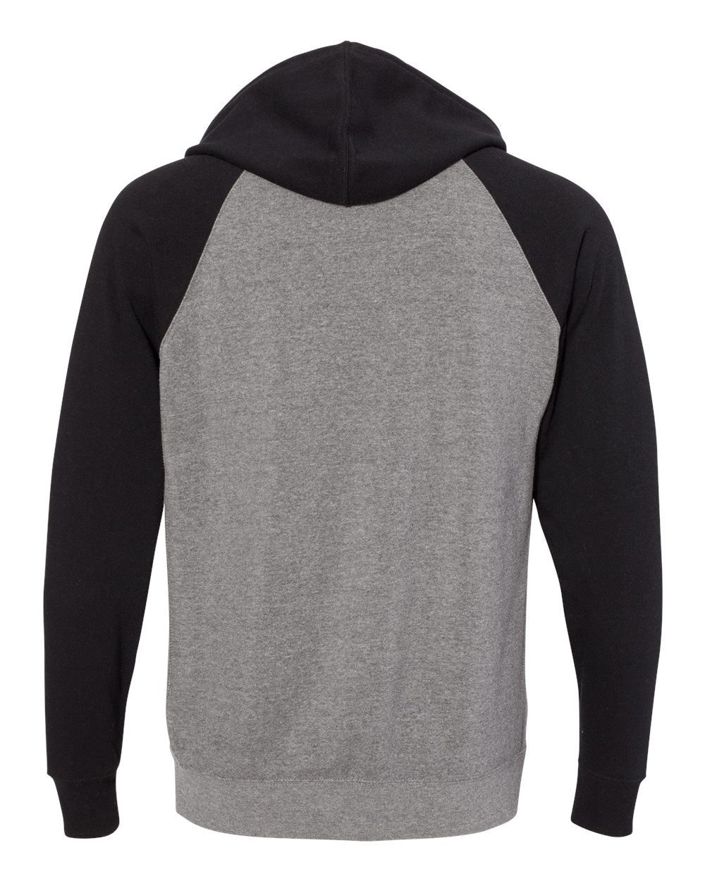 Unisex Special Blend Raglan Hooded Sweatshirt - Back - B83376512 - Nickel Heather/ Black