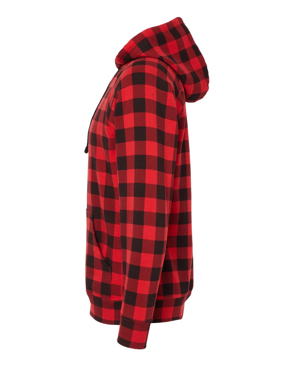 Unisex Special Blend Raglan Hooded Sweatshirt - DirectSide - B83376712 - Red Buffalo Plaid