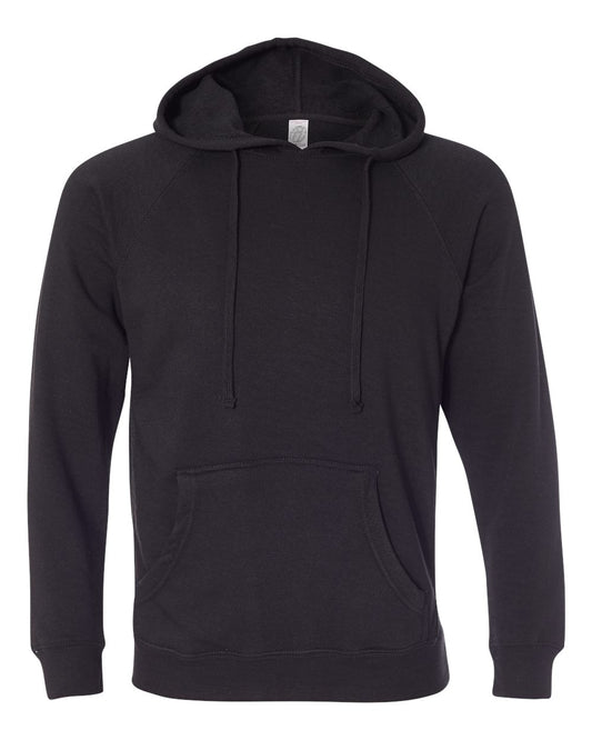 Unisex Special Blend Raglan Hooded Sweatshirt - Front - B83376502 - Black