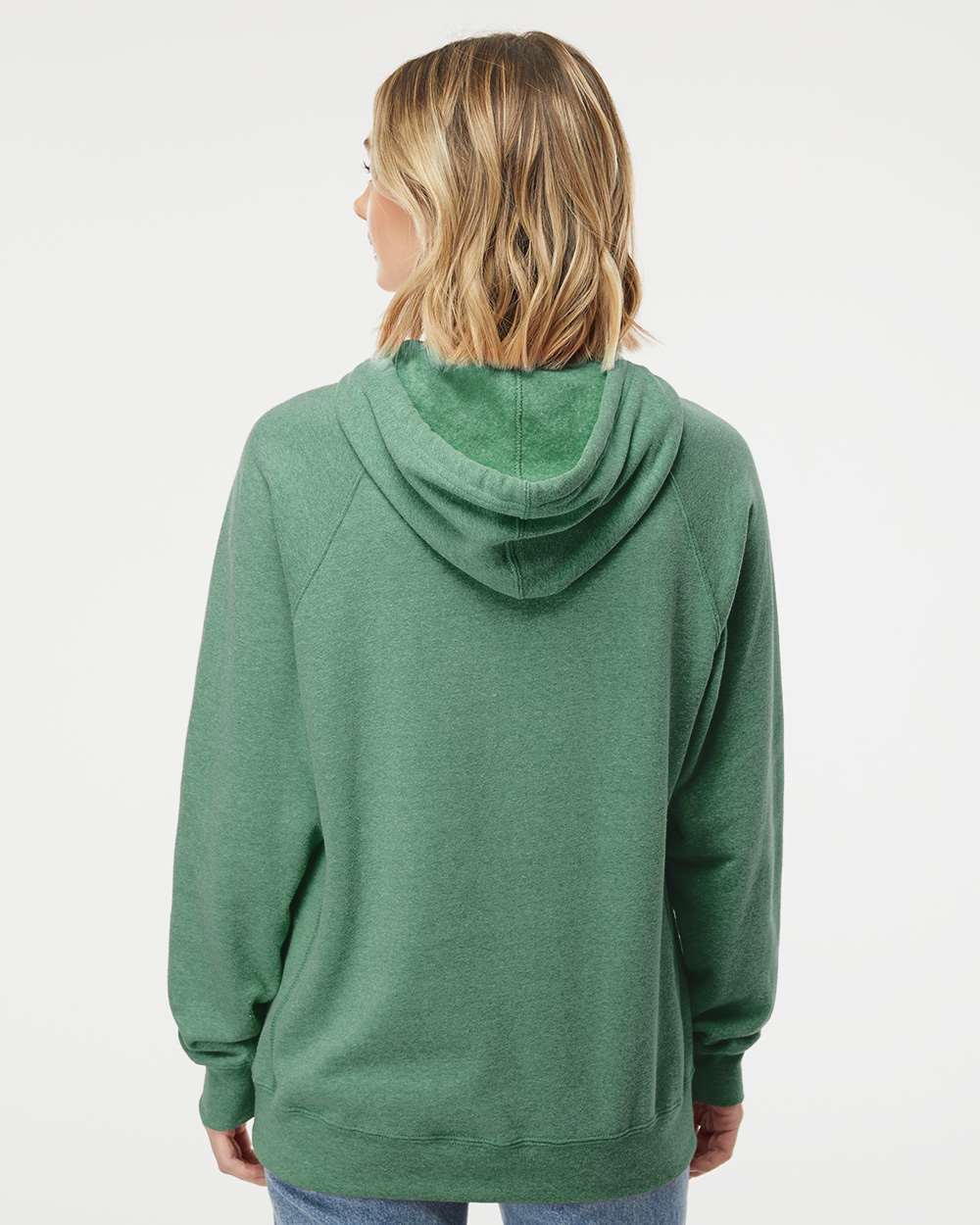 Unisex Special Blend Raglan Hooded Sweatshirt - OnModelBack - B83376052 - Sea Green