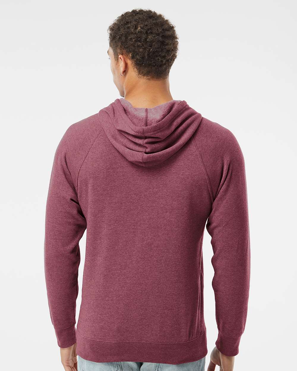 Unisex Special Blend Raglan Hooded Sweatshirt - OnModelBack - B83376222 - Crimson