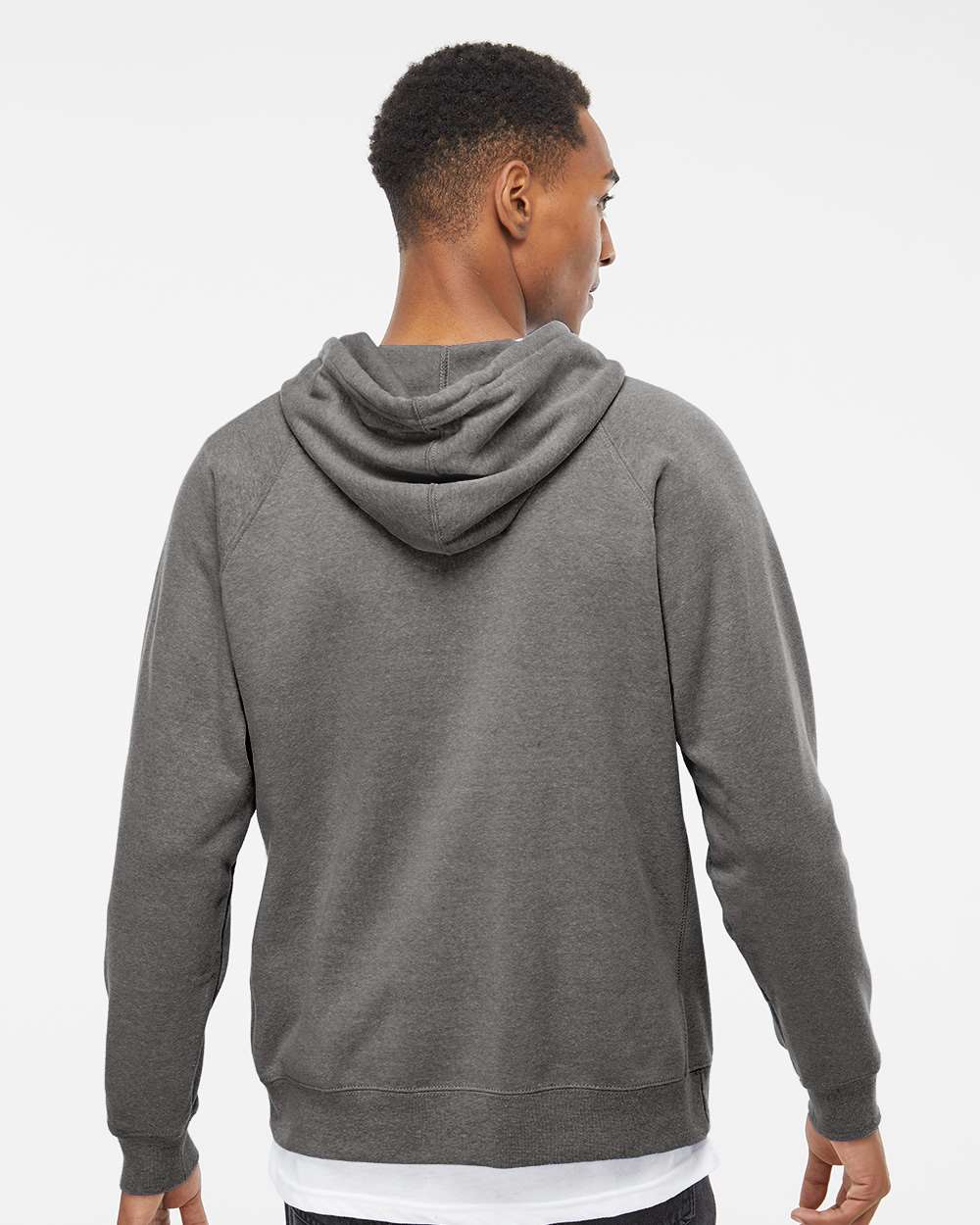 Unisex Special Blend Raglan Hooded Sweatshirt - OnModelBack - B83376352 - Nickel