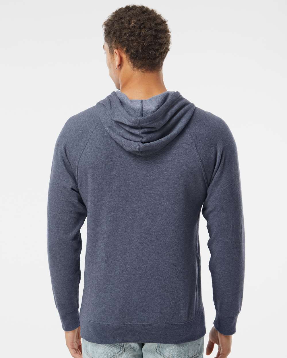 Unisex Special Blend Raglan Hooded Sweatshirt - OnModelBack - B83376862 - Midnight Navy