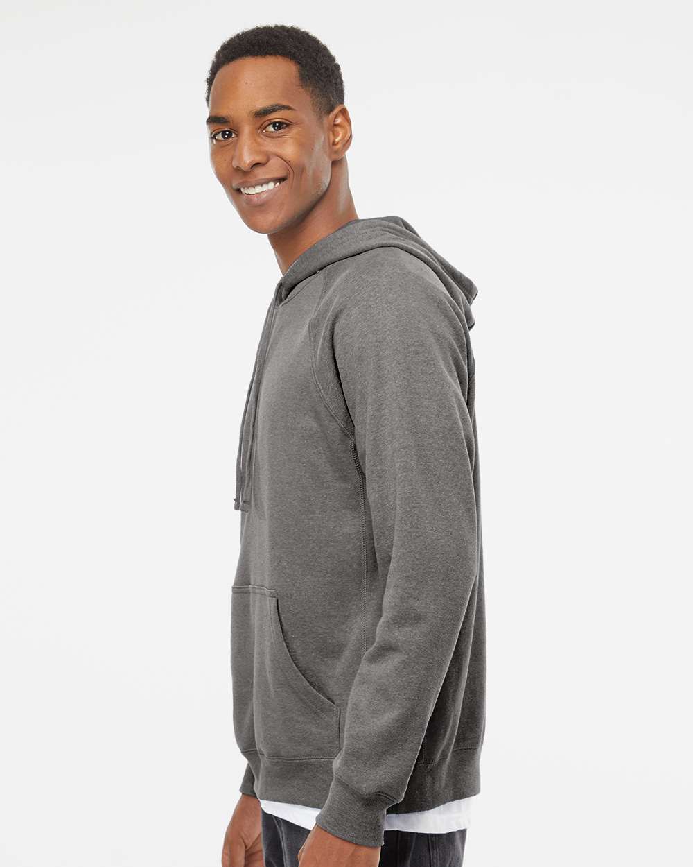 Unisex Special Blend Raglan Hooded Sweatshirt - OnModelSide - B83376352 - Nickel