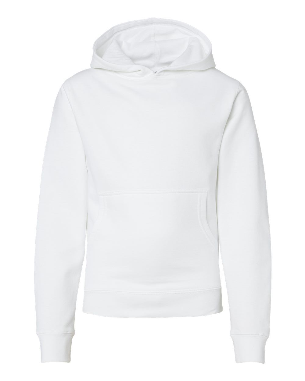 Youth Midweight Hooded Sweatshirt - Front - B32076003 - White