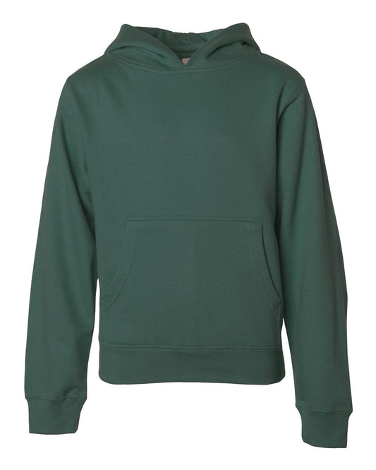 Youth Midweight Hooded Sweatshirt - Front - B32076543 - Alpine Green