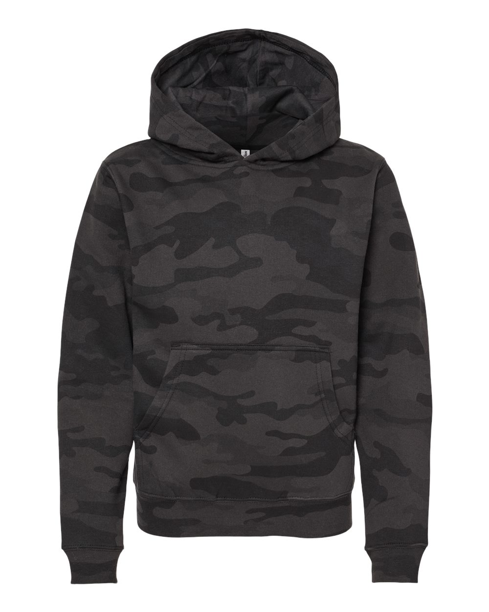 Youth Midweight Hooded Sweatshirt - Front - B32076973 - Black Camo