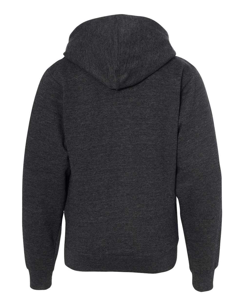 Youth Midweight Full-Zip Hooded Sweatshirt - Back - B32376093 - Charcoal Heather