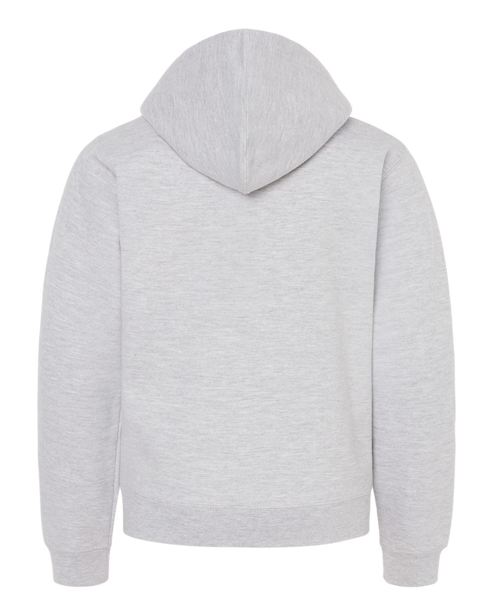 Youth Midweight Full-Zip Hooded Sweatshirt - Back - B32376353 - Grey Heather