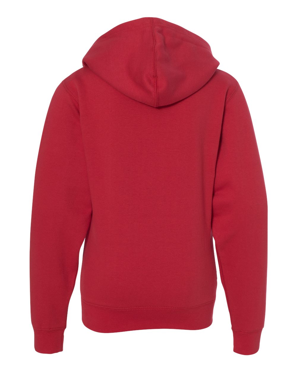 Youth Midweight Full-Zip Hooded Sweatshirt - Back - B32376703 - Red