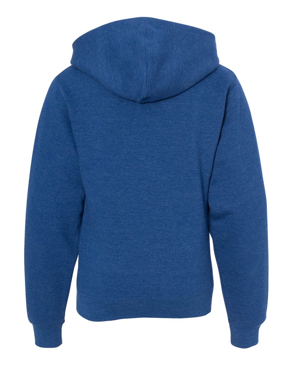 Youth Midweight Full-Zip Hooded Sweatshirt - Back - B32376763 - Royal Heather