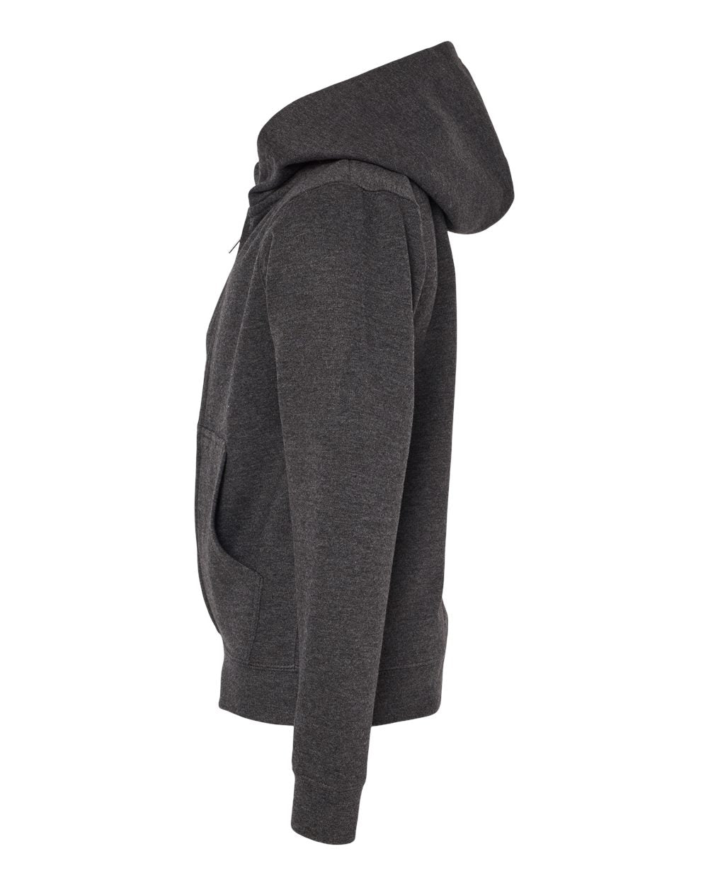 Youth Midweight Full-Zip Hooded Sweatshirt - DirectSide - B32376093 - Charcoal Heather