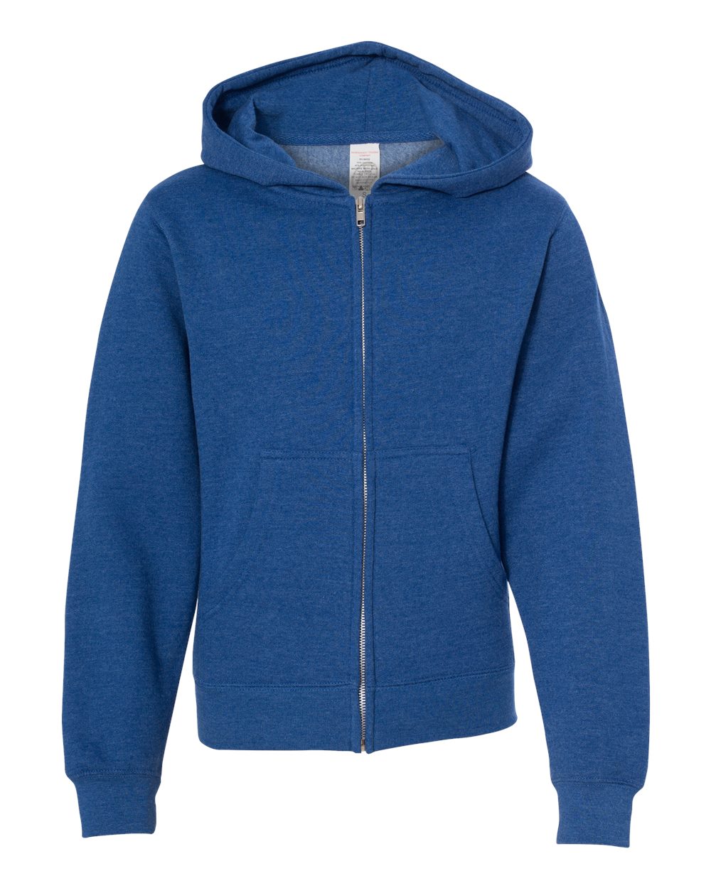 Youth Midweight Full-Zip Hooded Sweatshirt - Front - B32376763 - Royal Heather