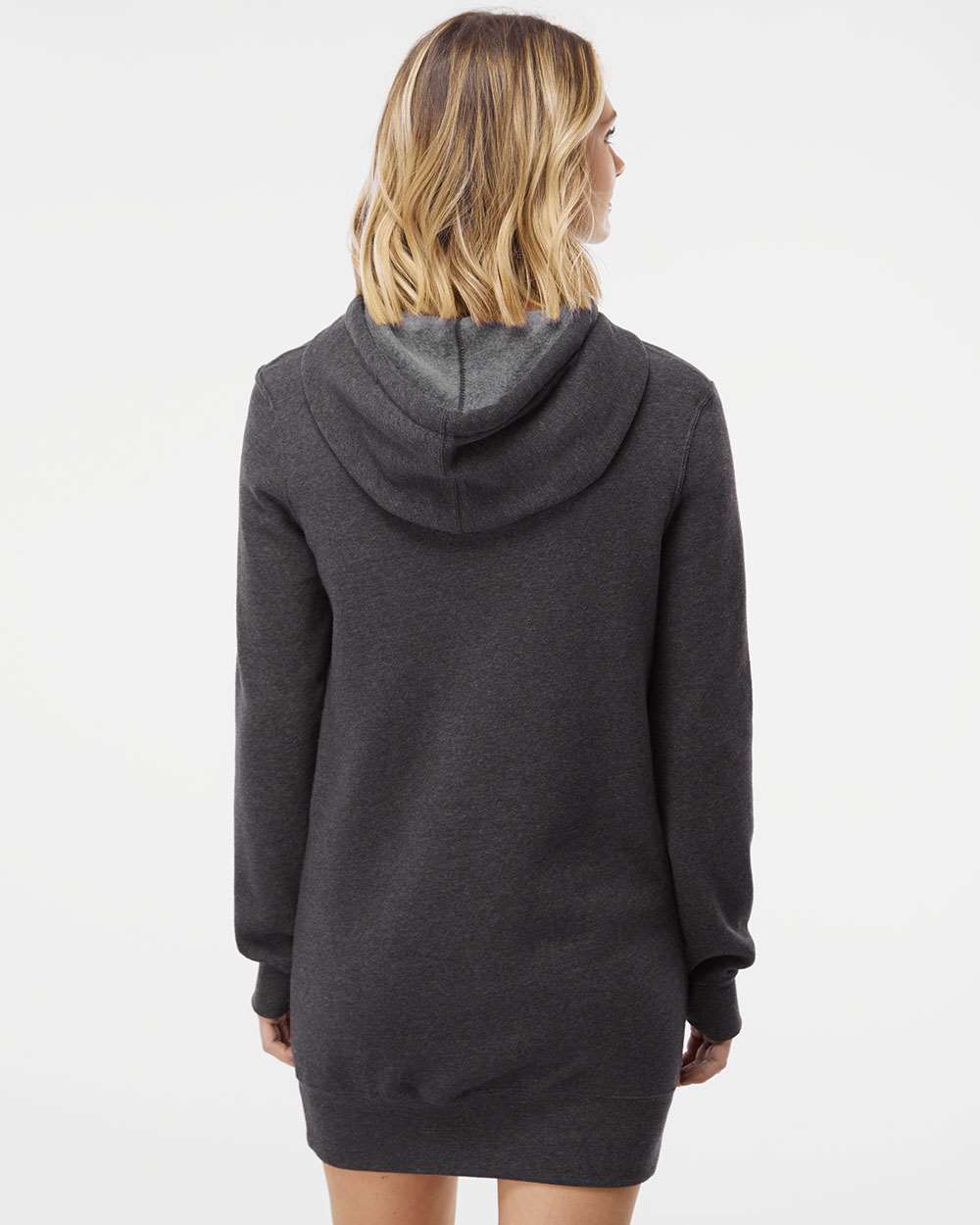 Women’s Special Blend Hooded Sweatshirt Dress - OnModelBack - B23276092 - Carbon