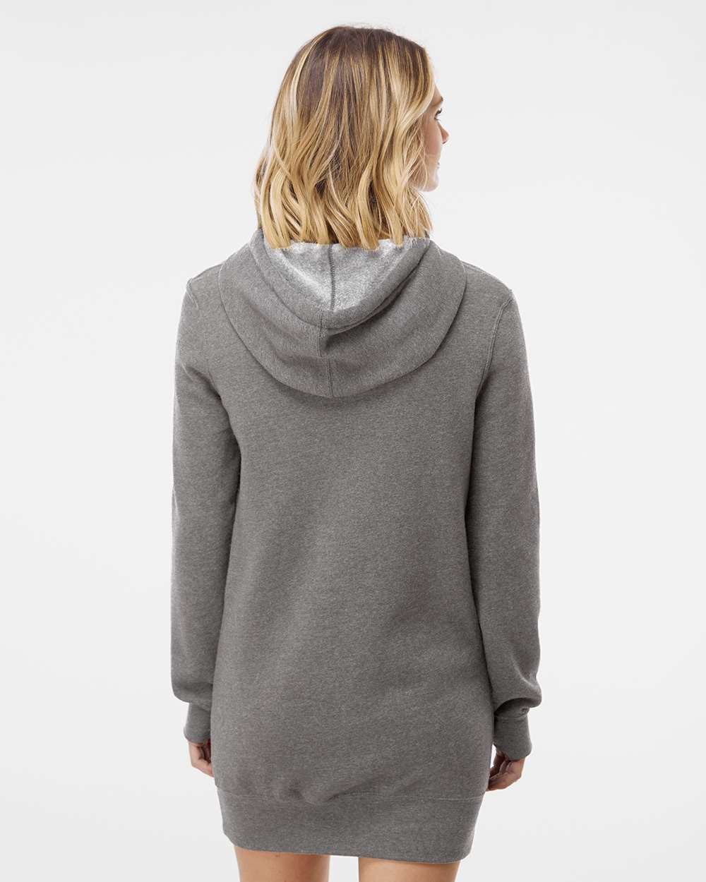 Women’s Special Blend Hooded Sweatshirt Dress - OnModelBack - B23276352 - Nickel