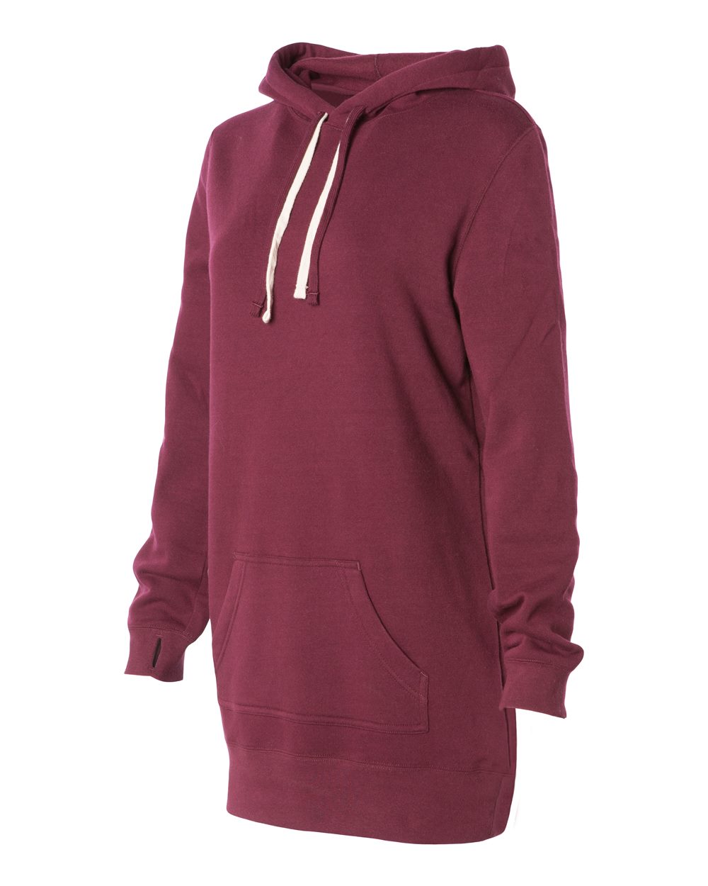 Women’s Special Blend Hooded Sweatshirt Dress - Side - B23276542 - Maroon