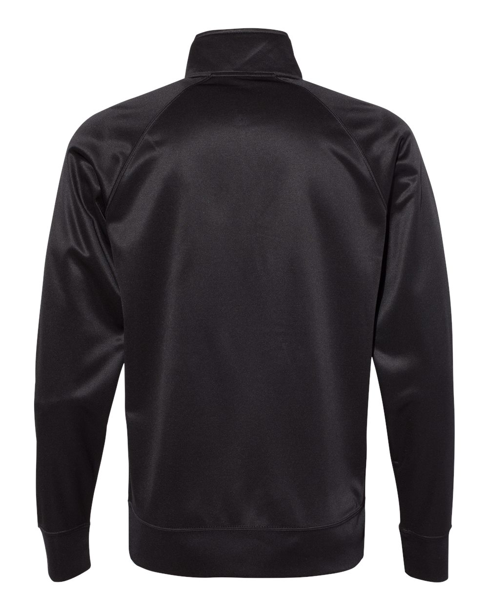 Men's Lightweight Poly-Tech Full-Zip Track Jacket - Back - B23476512 - Black/ Black