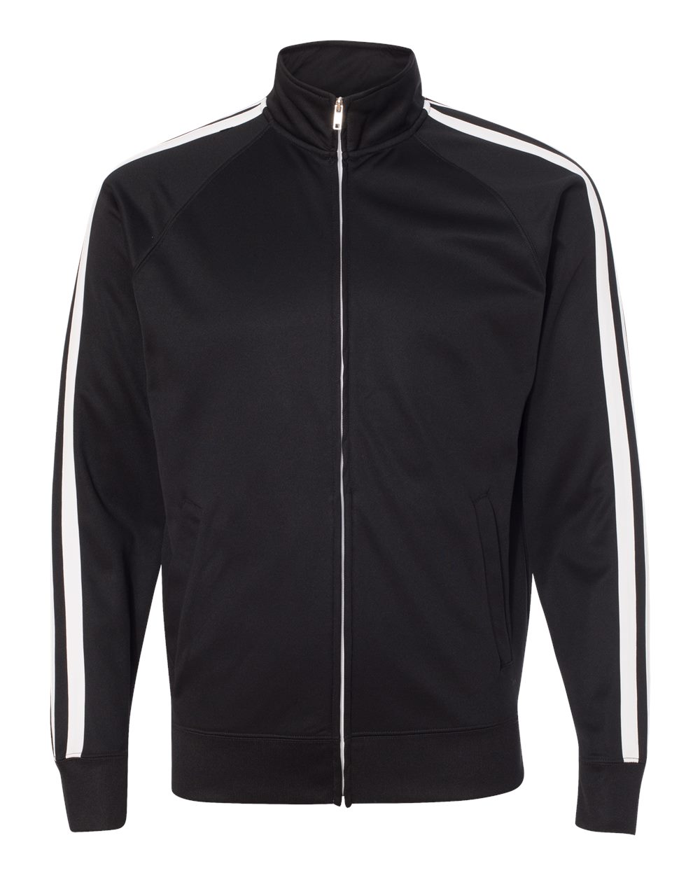 Men's Lightweight Poly-Tech Full-Zip Track Jacket - Front - B23476502 - Black