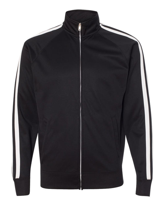 Men's Lightweight Poly-Tech Full-Zip Track Jacket - Front - B23476502 - Black