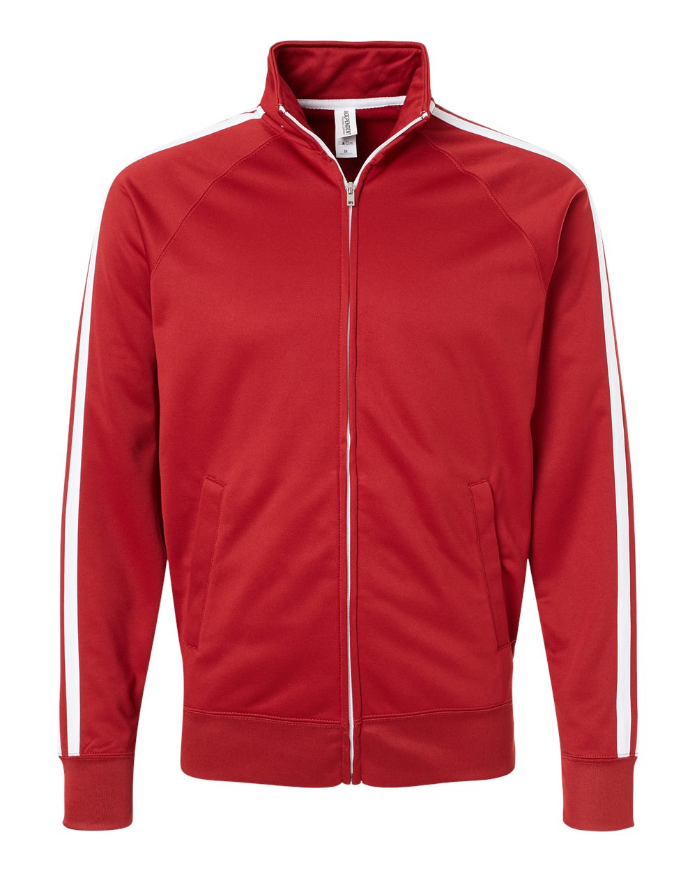 Men's Lightweight Poly-Tech Full-Zip Track Jacket - Front - B23476522 - Brick Red