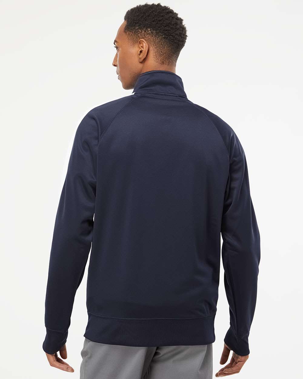 Men's Lightweight Poly-Tech Full-Zip Track Jacket - OnModelBack - B23476652 - Classic Navy