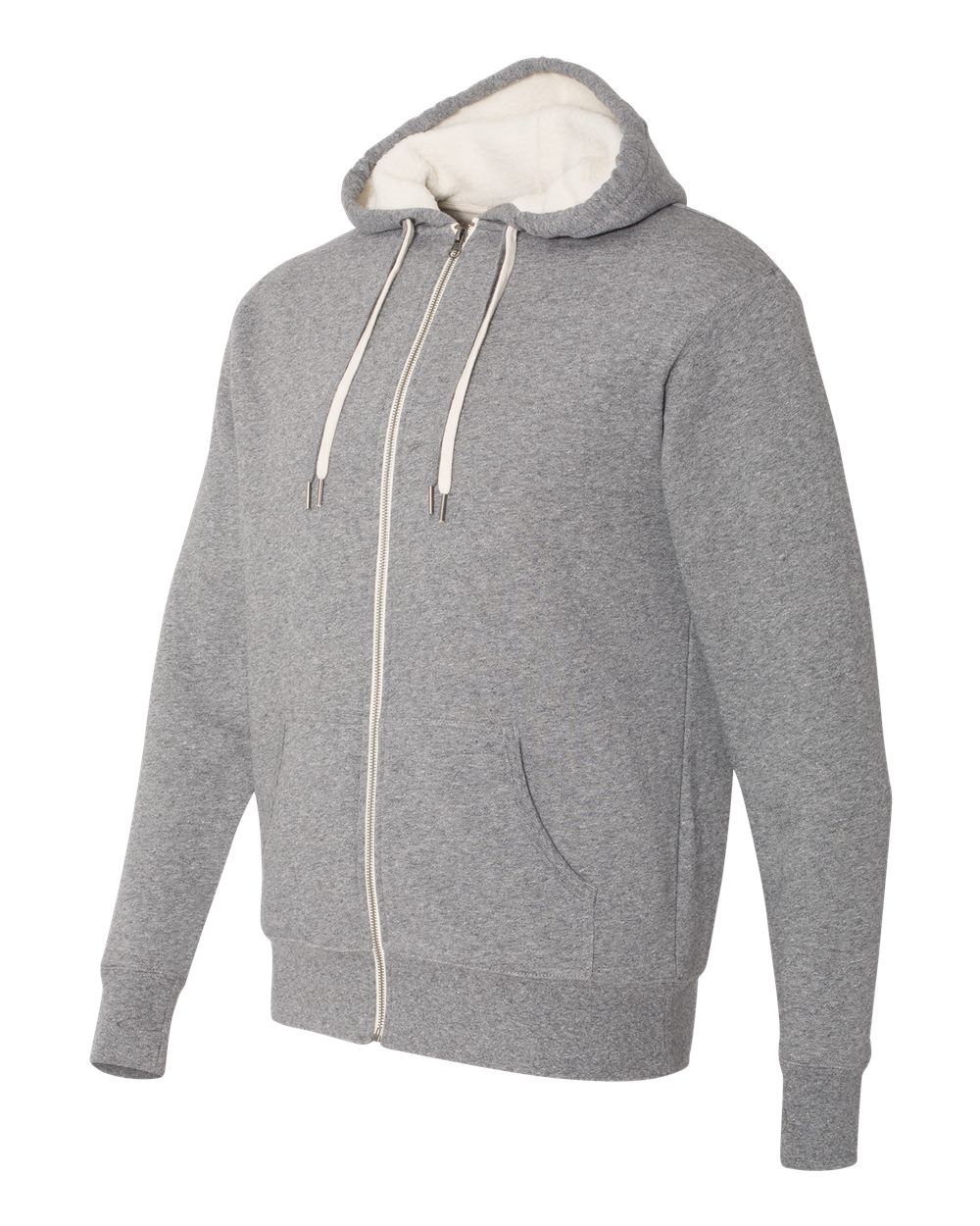Unisex Sherpa-Lined Hooded Sweatshirt - Side - B81976902 - Salt & Pepper