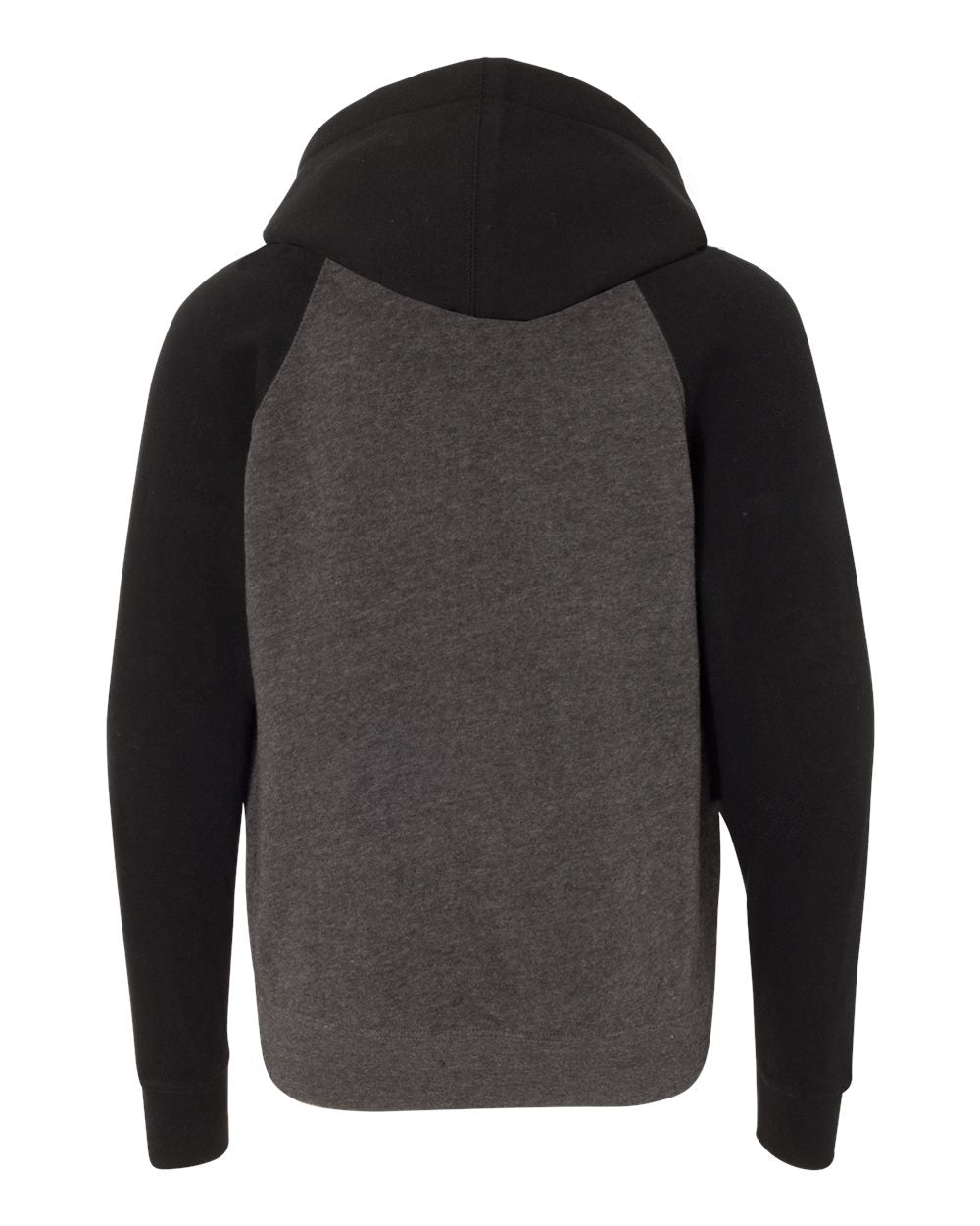 Youth Lightweight Special Blend Raglan Hooded Sweatshirt - Back - B80076092 - Carbon/ Black