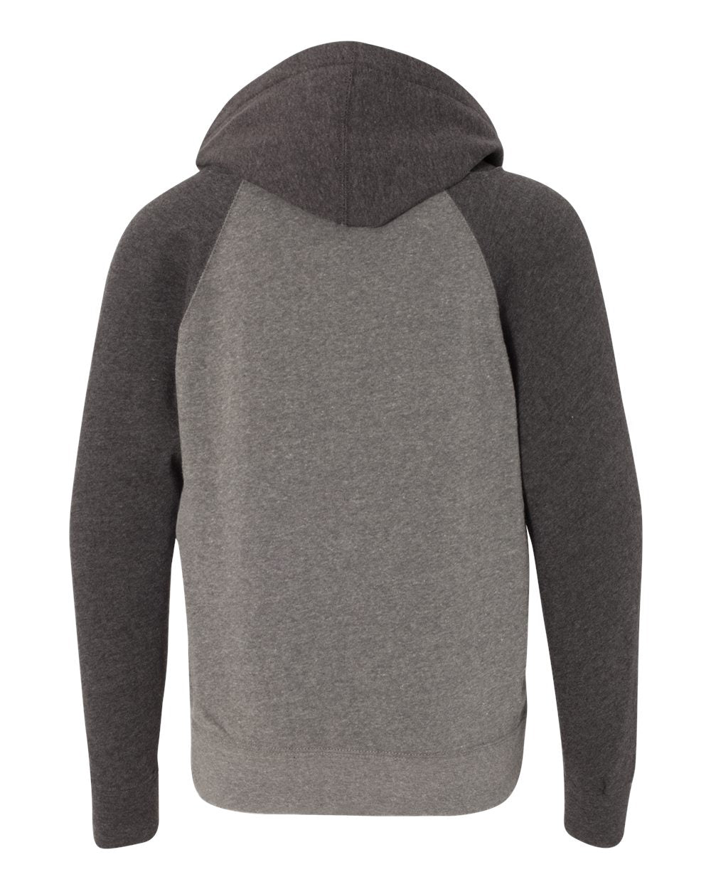 Youth Lightweight Special Blend Raglan Hooded Sweatshirt - Back - B80076362 - Nickel/ Carbon