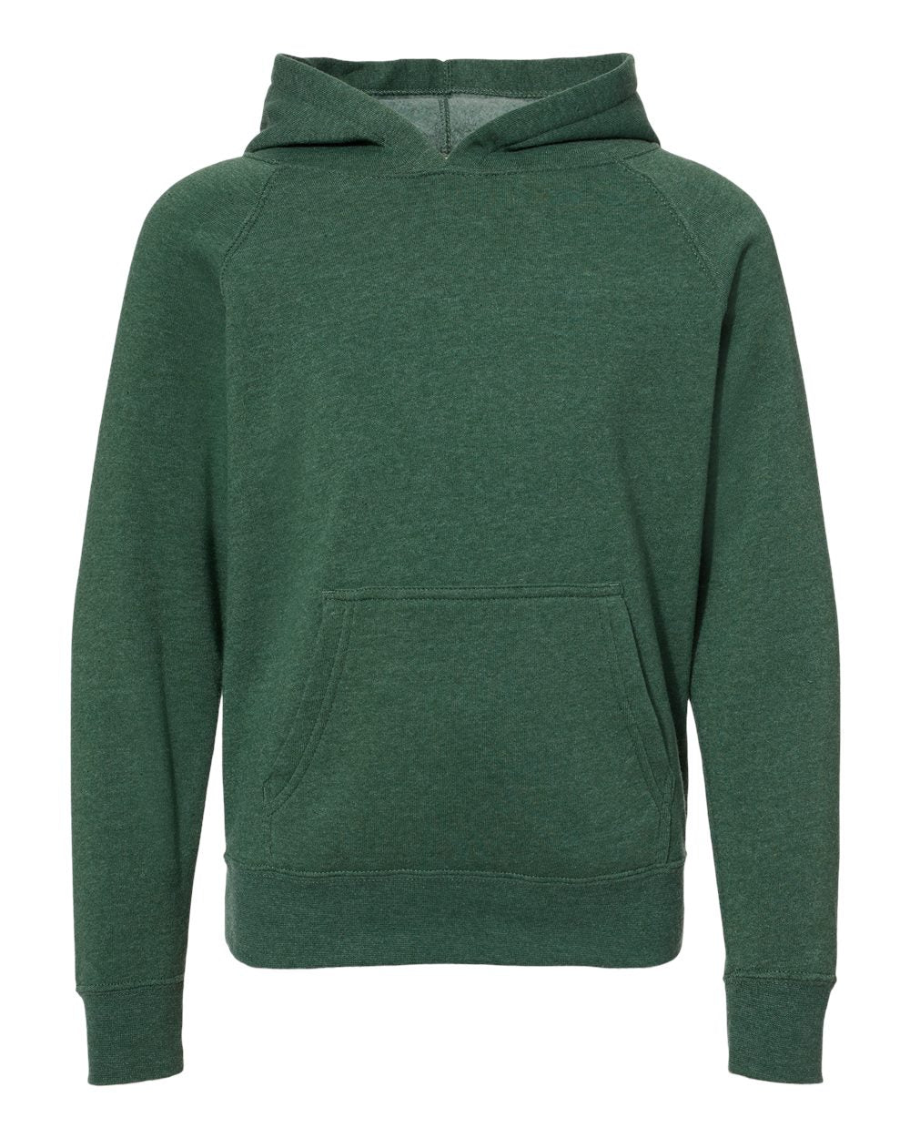 Youth Lightweight Special Blend Raglan Hooded Sweatshirt - Front - B80076172 - Moss