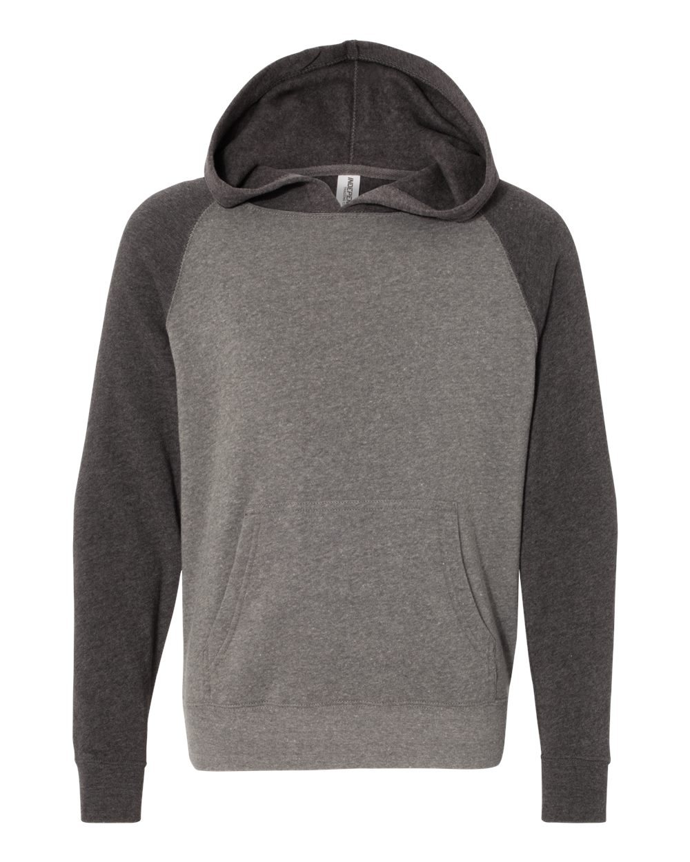 Youth Lightweight Special Blend Raglan Hooded Sweatshirt - Front - B80076362 - Nickel/ Carbon