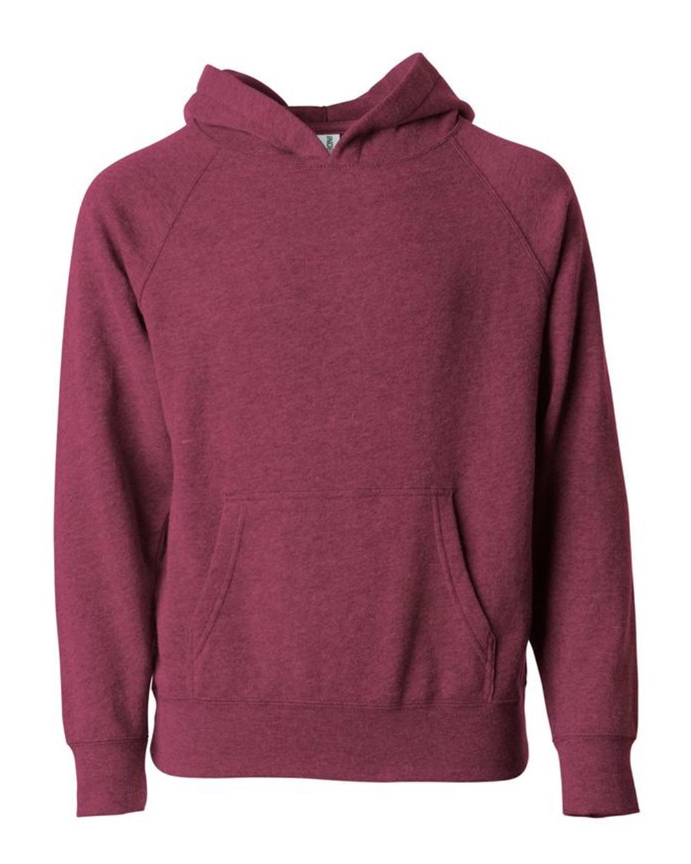 Youth Lightweight Special Blend Raglan Hooded Sweatshirt - Front - B80076702 - Crimson