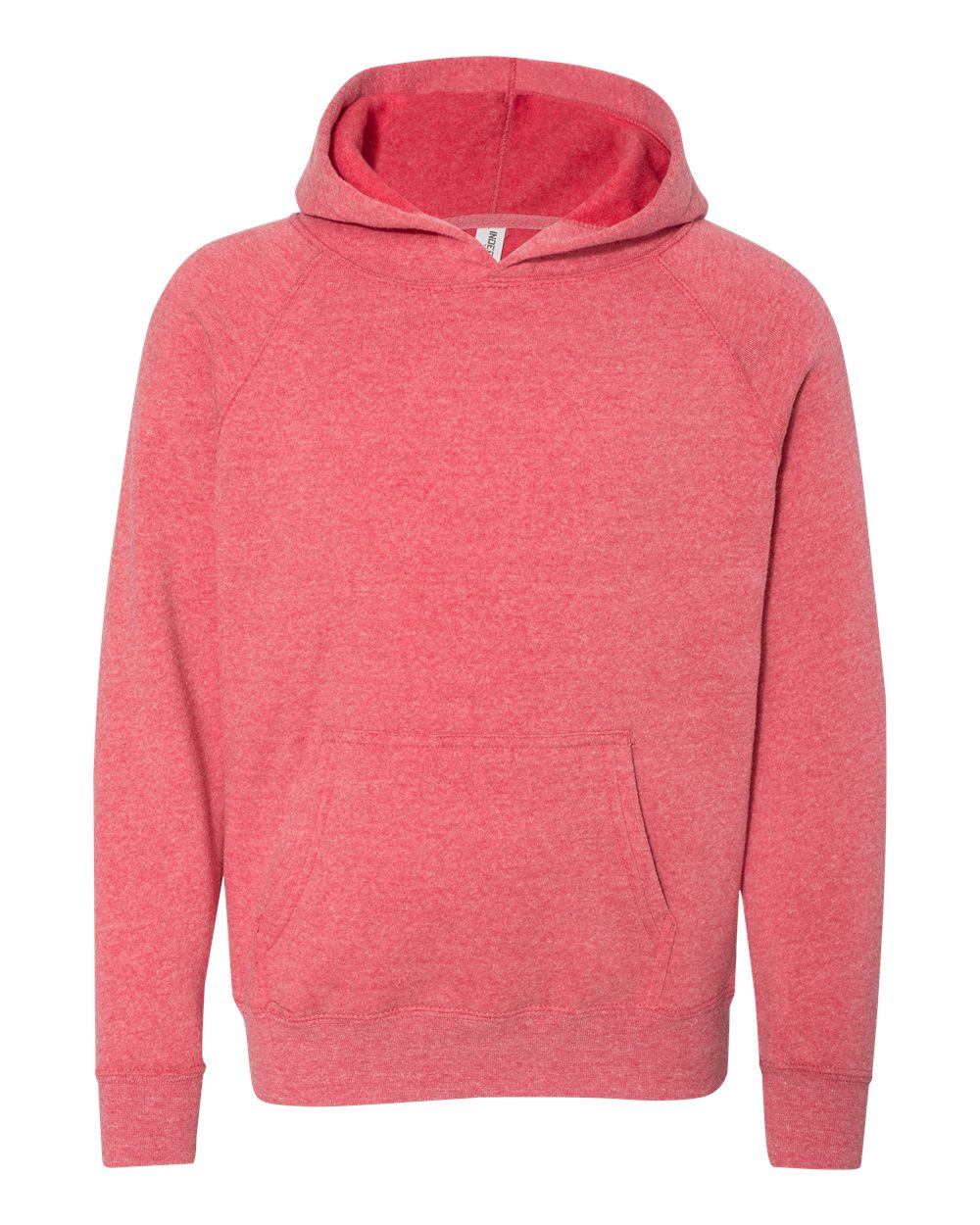 Youth Lightweight Special Blend Raglan Hooded Sweatshirt - Front - B80076712 - Pomegranate