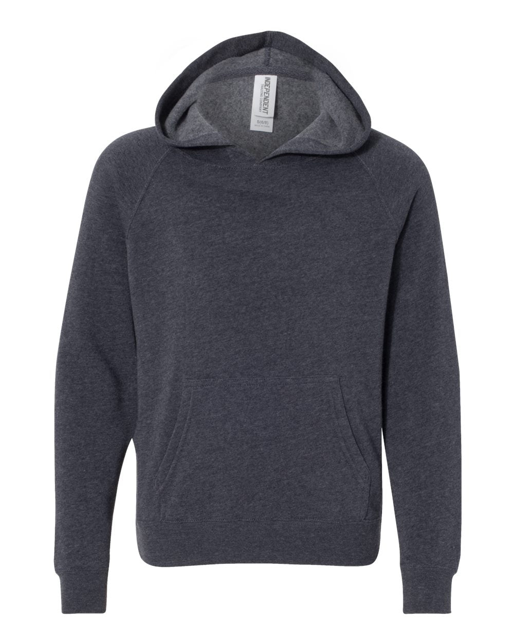 Youth Lightweight Special Blend Raglan Hooded Sweatshirt - Front - B80076862 - Midnight Navy