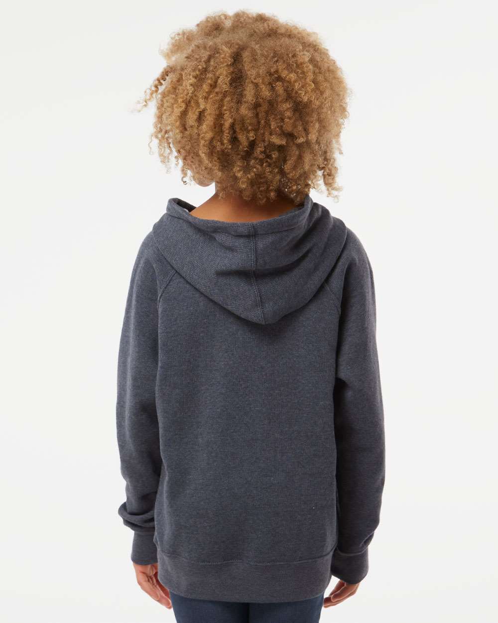 Youth Lightweight Special Blend Raglan Hooded Sweatshirt - OnModelBack - B80076862 - Midnight Navy