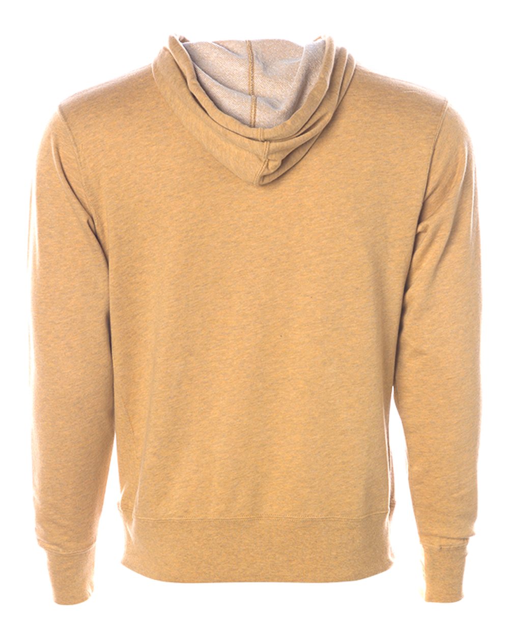 Unisex Midweight French Terry Hooded Sweatshirt - Back - B81576122 - Golden Wheat Heather
