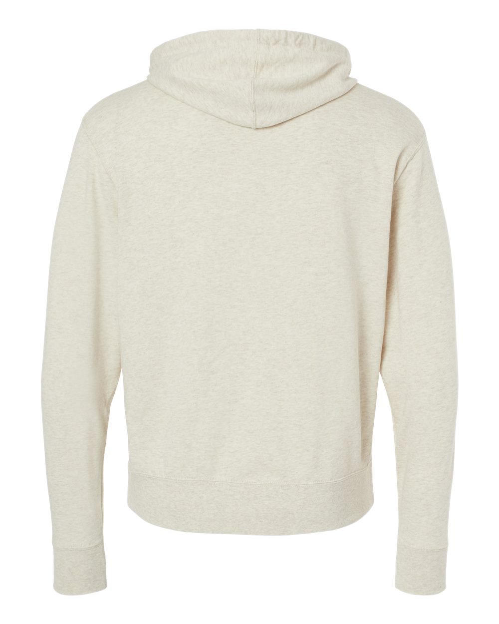 Unisex Midweight French Terry Hooded Sweatshirt - Back - B81576362 - Oatmeal Heather
