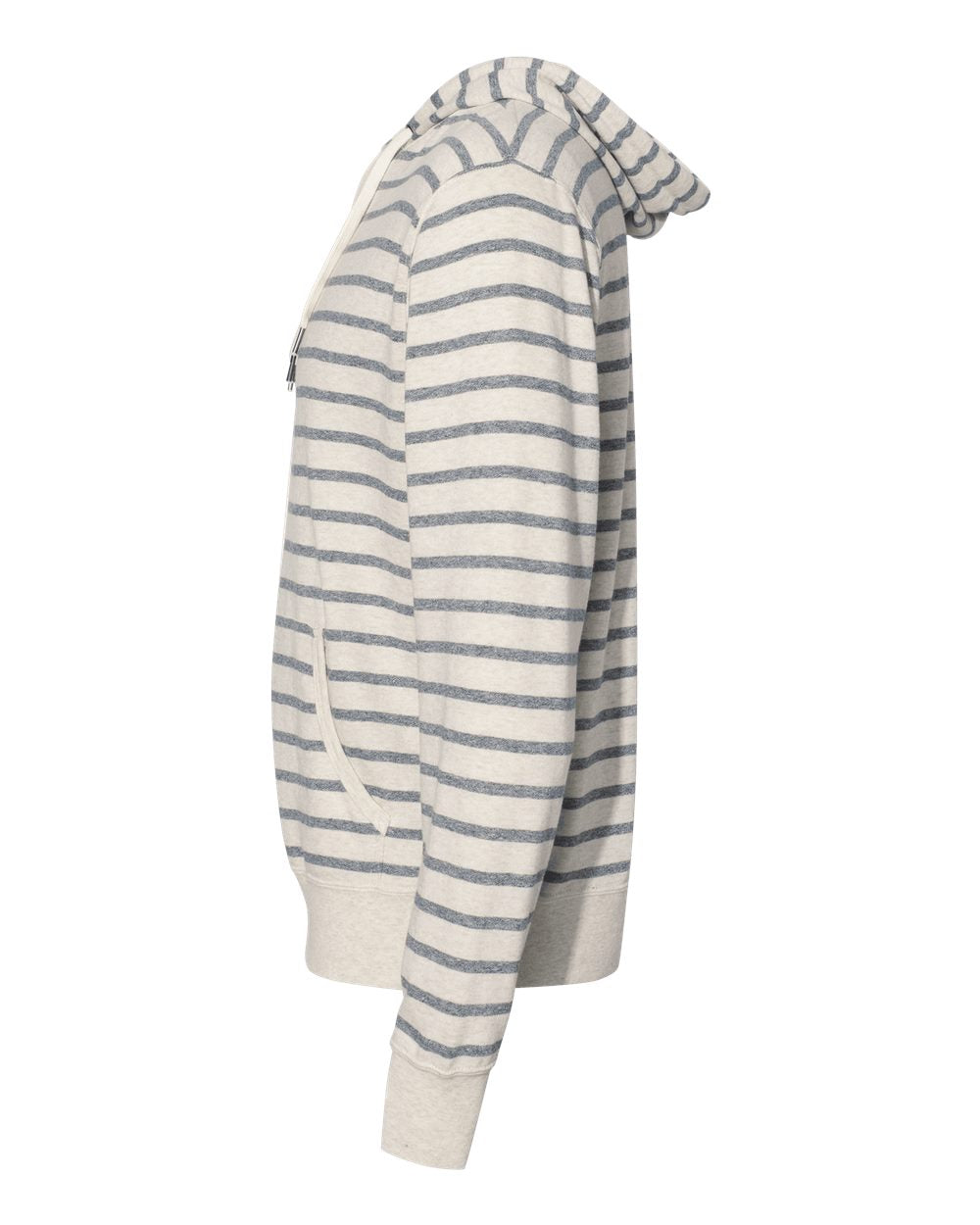 Unisex Midweight French Terry Hooded Sweatshirt - DirectSide - B81576232 - Oatmeal Heather/ Salt & Pepper Stripe